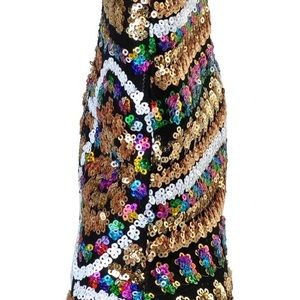 Christmas Holiday Party Ankle Boots Sz 11 Bling Pailette Sequin 4.5”  Gold Heel